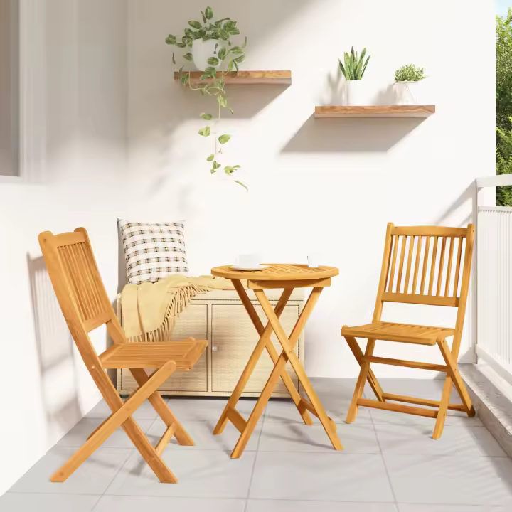 Conjunto de Bistro de Jardín de 3 Piezas vidaXL de Madera Sólida de Acacia - 1