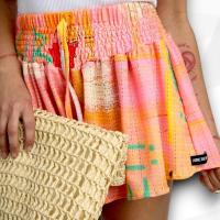 Short "Posible" Aire Retro - Falda Pantalón Calada y Estampado Único - details 2