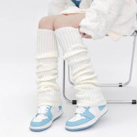 Calentadores De Piernas De Invierno Para Mujer Calcetines Largos Tejidos a Mano Cubierta De Pie Diseño Sólido Material Acrílico - details 3