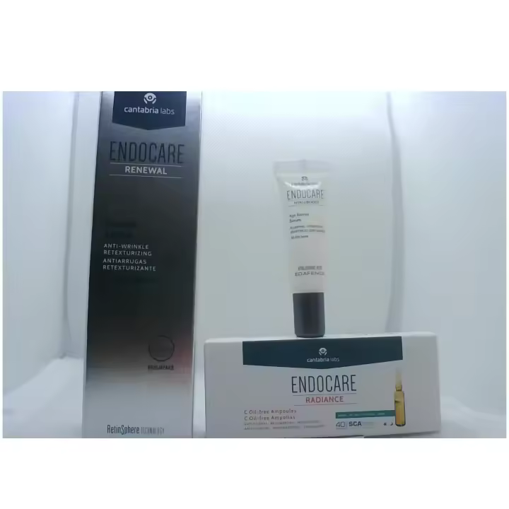 Cantabria Pack  Endocare Renewal Retinol Serum (0,2% Retinol) 30 ml + Regalo Ampolla endocare radiance C oli - FRee y Hyalubost Age Barrer Serum 3ml - 1