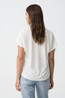 Camiseta Pepita blanca de tiffosi. Camiseta muy fresca y fluida en color blanco, las mangas tienen lazos reguladores. Fondo de armario imprescindible para esta temporada - details 4