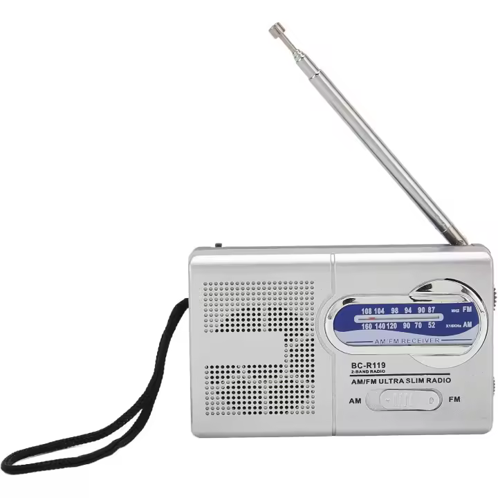 Radio portátil, AM FM radio con transistores, locuto incorporado, Radio at watería con auriculares para Viajes al Aire Libre. - 1