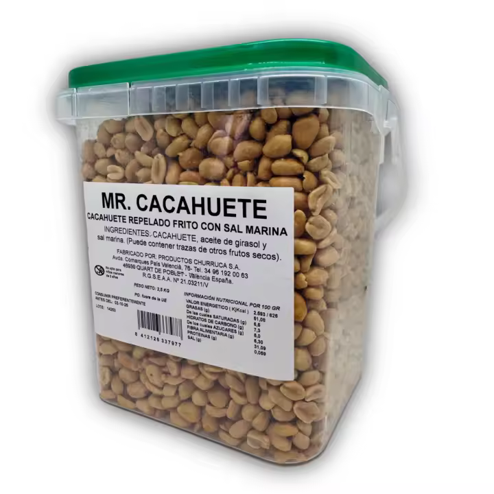 Churruca cacahuetes fritos pelados bote de 2.5 kgs. - 1