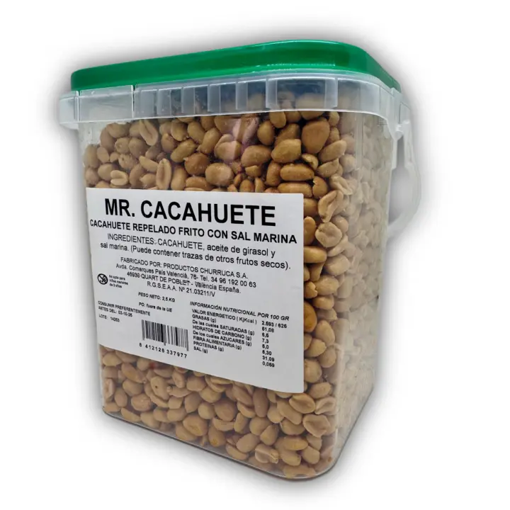 Churruca cacahuetes fritos pelados bote de 2.5 kgs. - 1