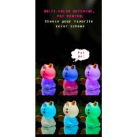 Lámpara Nocturna De Silicona Unicornio Para Niños Luz LED Recargable Por USB Decoración De Habitación Animal Cartoon Lámpara Táctil Para Regalos - details 11