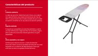 Vileda | Tabla de planchar Diamond M o S | Superficie de 120 x 38 cm o 114 x 33 cm con funda metalizada | Regulable en altura| Soporte para plancha resistente al calor | Diseño estable y seguro - details 1