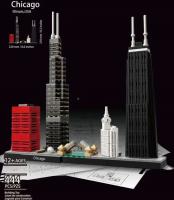 Modelo De Arquitectura De Chicago DIY21033 Serie De Skylines Clásicos Regalo De Cumpleaños Para Niños Construcción De Bloques De Plástico ABS - details 0