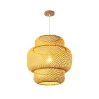 Lámpara Colgante De Bambú Hecha a Mano Estilo Rustico Para Decoración Del Hogar Y Sala De Estar Luz LED Tradicional Semiflujo - details 2
