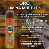ORO Limpia muebles spray, 300ml, Limpiador y abrillantador de muebles y otras superficies de madera. - details 0