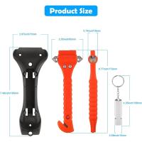 1 Kit Emergence Coche with 2 Silbate, Martillo de Emergencia, para Romper La Ventana, Cortar El Cinturón 2 PCs Martillo Rompe Cristales Coche y Cortador de Cinturón de Seguridad, 2EN - details 4