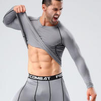 Camiseta De Compresión Para Hombres Rashguard Secado Rápido Gimnasio Fitness Primavera Surf Playa Deportes Running Tops Tees - details 11