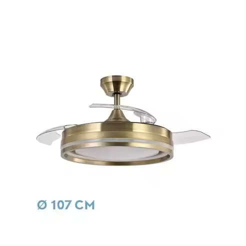 FABRILAMP Ventilador DC Cerrato Cuero 72W 3 Aspas Desplegables - 1