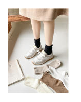 3 Pares De Calcetines De Algodón Para Mujer Estilo Coreano Casual Transpirables Calcetines De Color Caqui Para Niñas - details 8