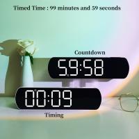 Reloj De Alarma LED Con Mostrador Digital Temporizador Cuenta Regresiva DST Botón De Sueño Auto Dimming Mostrador De Fecha Y Día De La Semana Dual 12/24H Reloj De Mesa Moderno - details 11