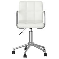 vidaXL Silla de oficina giratoria de cuero sintético blanco - details 2