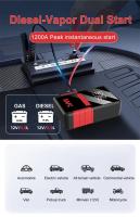 1200 A Arrancador de batería portátil para coche con compresor de aire de 150 PSI, paquete de batería portátil con pantalla LED - details 7