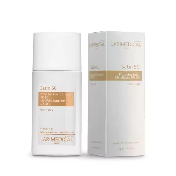 LARIMEDICAL - SATIN 50 PROTECTOR SOLAR ULTRALIGERO SPF50 TONO TRASPARENTE - 1