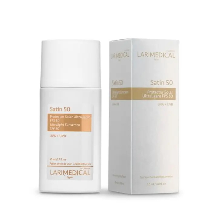 LARIMEDICAL - SATIN 50 PROTECTOR SOLAR ULTRALIGERO SPF50 TONO TRASPARENTE - 1