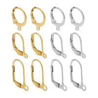 20pcs Conectores De Aretes Redondos En Acero Inoxidable Color Oro 18k Para DIY Joyería Hecha a Mano Para Mujeres - details 1