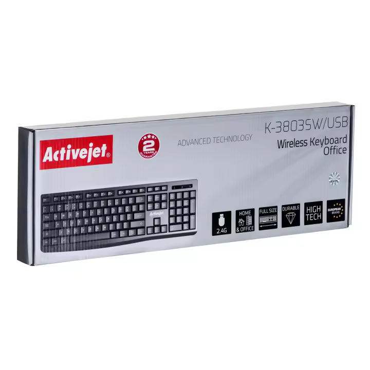Activejet teclado inalámbrico k-3803sw, alimentado por pilas 1x 1,5v aaa - 1