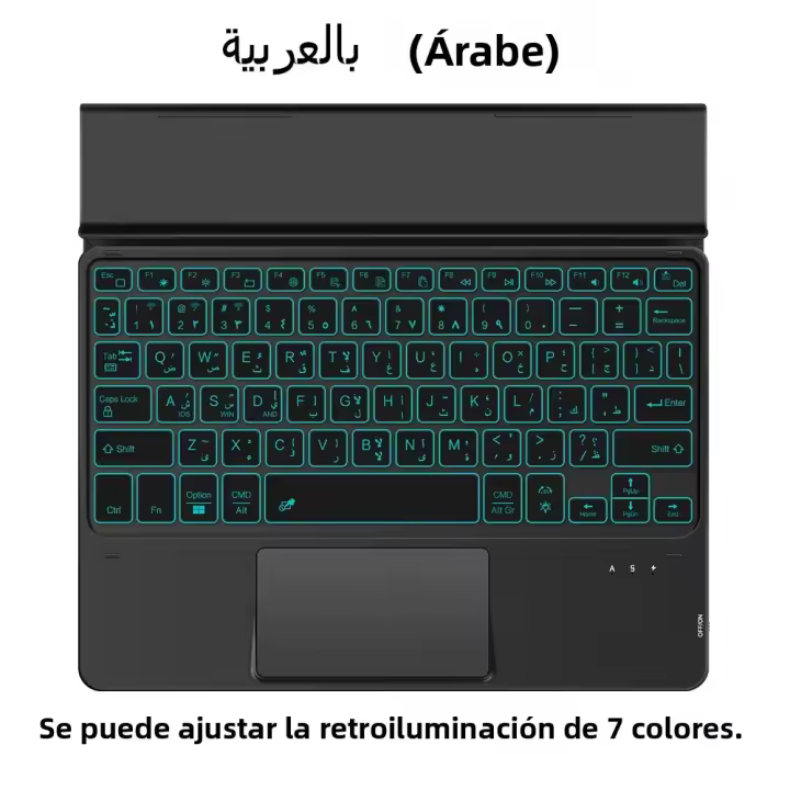 Teclado Táctil AJIUYU Con Soporte Para Tableta Android iOS Windows Teclado Inalámbrico Bluetooth Iluminado Para iPad Y Teléfono - 1