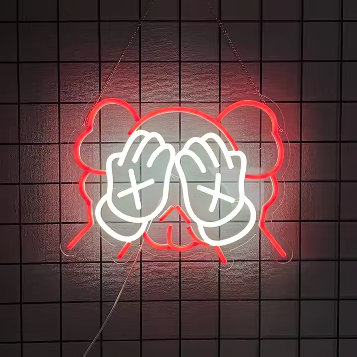 Luz De Neón Arte De Graffiti Oso Rojo LED Para Decoración De Oficina Sala De Estar Dormitorio Estante De Libros Armario De TV Mesita De Noche Regalos - 1