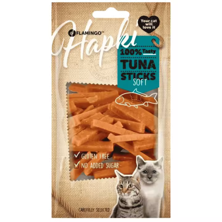 Flamingo Golosinas Hapki para Gatos en Tiras de Atún – 50 g - 1