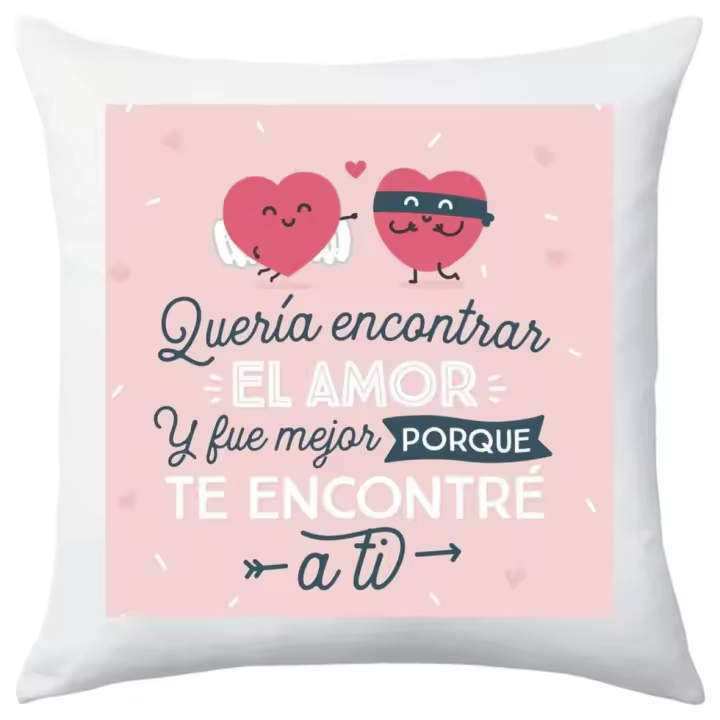 TEOVEL Cojín Decorativo con Frase de Amor y Diseño Cuidado de 40x40cm - 1