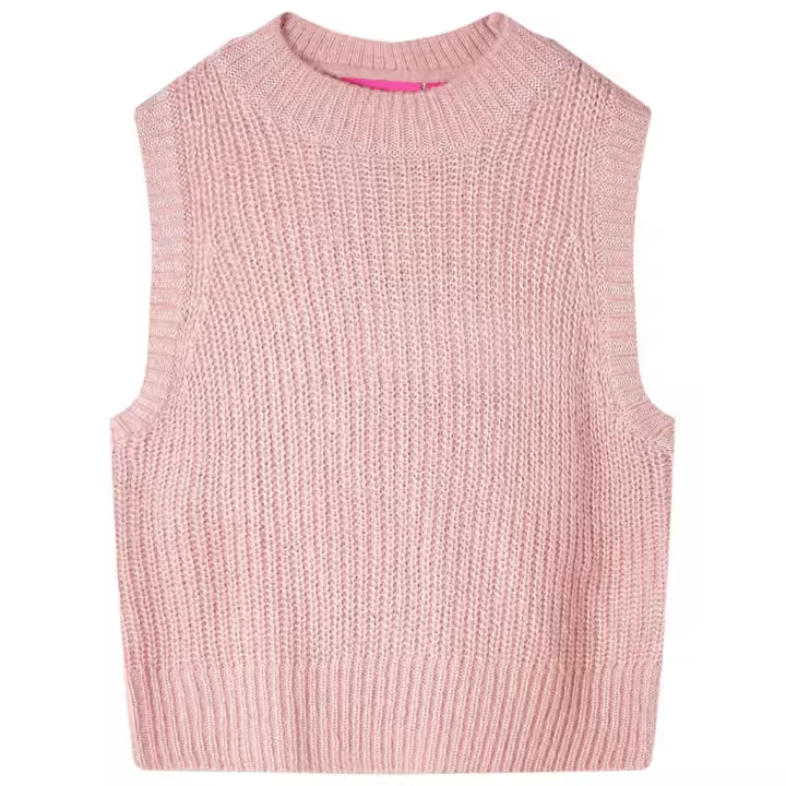 Chaleco infantil de punto rosa claro 104 - 1