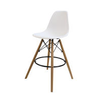 Silla  de Bar alta ,TABURETE  alto asiento nórdico moderno, respaldo de moda, silla de Bar con patas de MADERA de estilo nordic,sillas de comedor mueble estilo nórdico medieval, para escritorio, comedor  ema - details 4