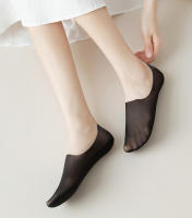 Calcetines Invisibles De Verano Para Mujer Ultrafinos Antiaderentes De Silicona Malla Sin Mostrar Seda De Hielo Sólidos Calcetines De Barco - details 6