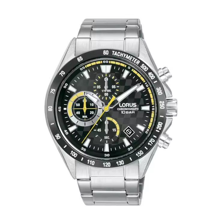 Lorus Reloj Hombre Hombre Cronografo Brazalete Esf Negra Acero, Titanio 10 Atm - 1