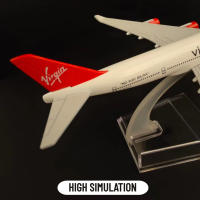 Replica De Avión Metálico a Escala 1:400 Timo'z Boeing Airbus Virgin B747 Modelaje Miniatura Para Coleccionistas Y Juguetes Para Niños - details 3