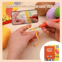 Kit De Tejer Para Principiantes Adultos Con Instrucciones Paso a Paso Kit De Crochet Fácil Tema De Flores Material De Hilo De Algodón - details 2