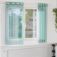 vidaXL Cortinas de gasa con ojales 2 uds 140x175 cm en color Rosa claro/Gris oscuro/orange y más | protección solar decorativa para ventanas hogar oficina dormitorio fácil de instalar - details 7