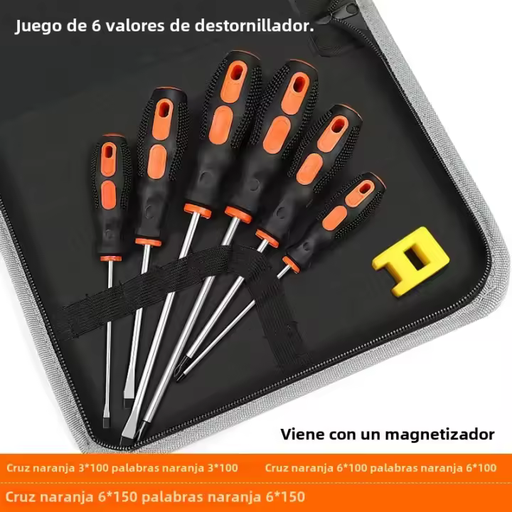 Juego De Destornilladores Aislados Multifuncionales 6/8/10 Pcs Con Magnetizador Y Almacenamiento Herramienta De Reparación De Piezas De Electrodomésticos - 1