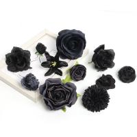 2/5/10Pcs Cabezas De Flores Artificiales Negras Para Decoración De Boda Y Habitaciones Arreglo Floral Falso Para Wreath DIY Y Regalos - details 6