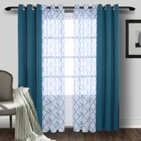 2 PCS Cortinas Morocanas Transparentes Y Cortinas De Bloqueo Para Dormitorio Sala De Estar Oficina Grommet Ventana Modernas - details 10