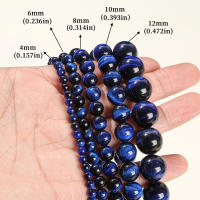 Piedra Natural Dicha Color Azul Tigre Ojo Redonda Perlas De Piedra Preciosa Para Hacer Joyas Pulsera Collar Accesorios 15'' - details 4