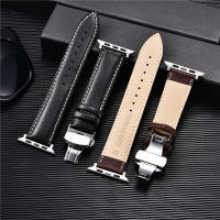Correa De Cuero Para Apple Watch 8 7 6 5 4 3 SE Con Cierre De Mariposa Reemplazo De Pulsera 38/40/41mm 42/44/45mm Para Iwatch - details 10
