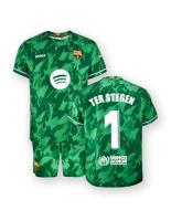 FC Barcelona Conjunto Camiseta y pantalón Portero Dorsal 1 TER Stegen - Replica Oficial Producto con Licencia - Temporada 2024/2025 - Talla Niño - details 0