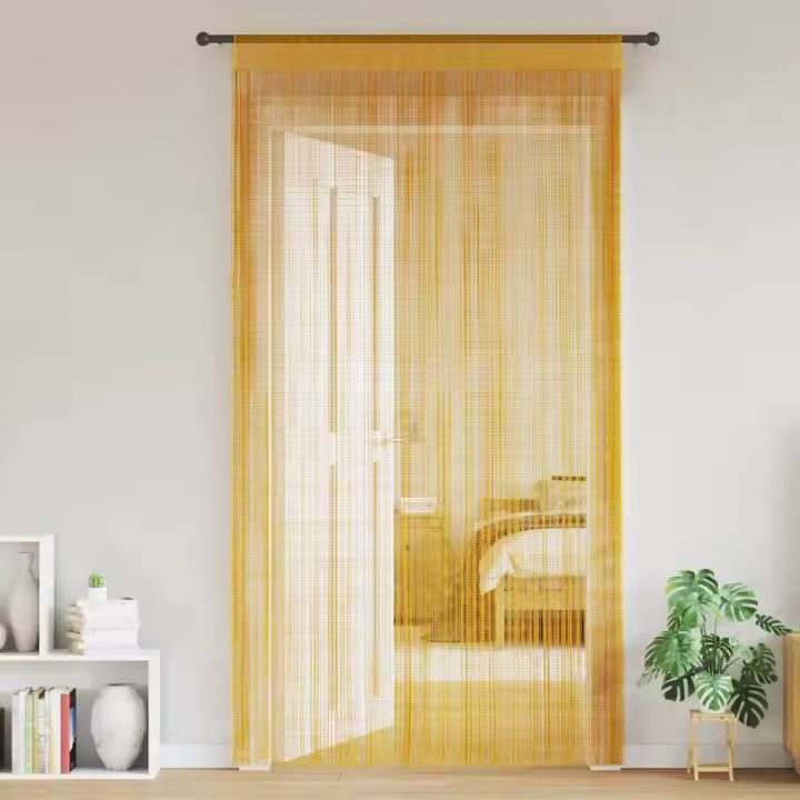 vidaXL Cortinas de tiras 2 uds doradas 140x250 cm - 1
