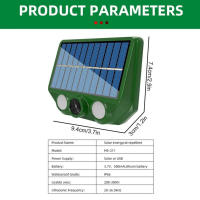 Dispositivo Repelente Ultrasonido Para Gatos Y Perros Impermeable Y Solar Poderado 500mAh Para Jardines Y Céspedes Exteriores - details 12