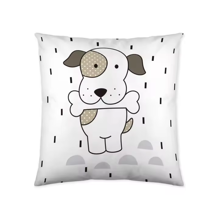 FUNDA DE COJIN VACIO INFANTIL 100% ALGODÓN PUPPY 50X50 CM COOL KIDS FABRICADO EN ESPAÑA - 1
