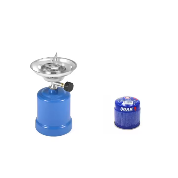QBAK 0.600Mini hornillo de gas portátil con llama regulable Ideal para Cocinar en el camping - 1
