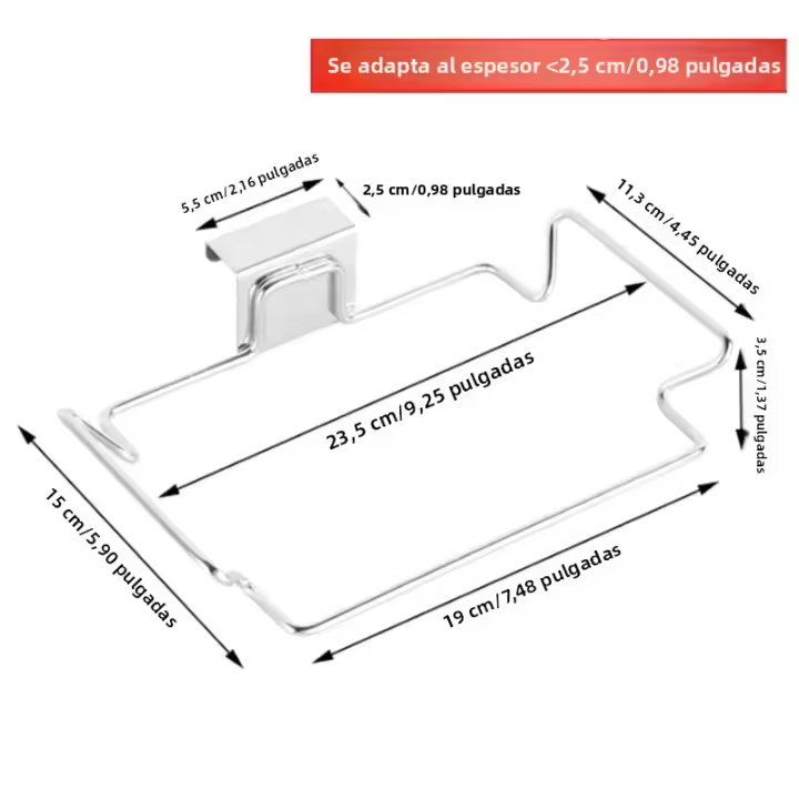 Soporte De Bolsas De Basura Para Puerta De Armario En Acero Inoxidable Organizador De Almacenamiento Para Cocina - 1