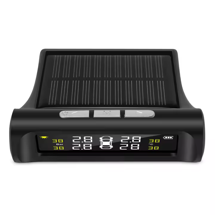 Sistema de Monitoreo de Presión de Neumáticos Solar TPMS Sistema de Alarma Automático para 4 Neumáticos Advertencia de Calor Externo - 1
