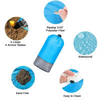 Manta De Playa Impermeable 2x2.1m Plegable Y Portátil Para Camping Y Picnics Matrícula Ligera Para Exterior Y Arena - details 8