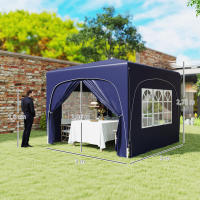 Outsunny Carpa Plegable Gazabo 3x3 m con Paneles Laterales UPF50+ Cenador Pabellón de Jardín con Altura Ajustable y Bolsa de Transporte para Camping Fiestas Patio Terraza - details 2