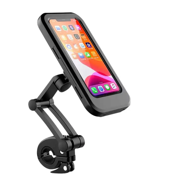 Soporte para teléfono de bicicleta, soporte impermeable para smartphone con pantalla táctil, giratorio 360°, altura ajustable, adecuado para iPhone Samsung Galaxy Huawei de hasta 6,7 pulgadas - 1